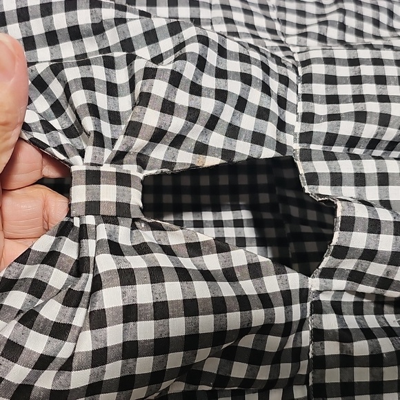 Black and White Gingham Maxi‎ Dress. Sz Small. BSL Peek a Boo In Front. - Picture 3 of 6